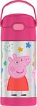 THERMOS FUNTAINER Water Bottle with Straw - 12 Ounce, Peppa Pig - Kids Stainless Steel Vacuum Insulated Water Bottle with Lid