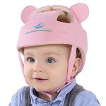 Ocanoiy Baby Infant Toddler Helmet Toddler Cap Cushion Children Adjustable Infant Helmet Hat Harnesses Cap Kid Child for Crawling Walking Playing (Pink)