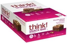 thinkThin Protein & Fiber Bars, Chocolate Almond Brownie, 1.41 oz Bar (10 Count)