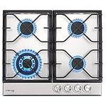 24" Built-in Gas Cooktop, GASLAND Chef GH60SF 4 Burner Gas Hob, 24 Inch NG/LPG Convertible Natural Gas Propane Cooktops, High Power Burner Gas Stovetop with Thermocouple Protection, Stainless Steel