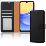 iCatchy for Samsung Galaxy A15 Case Leather Wallet Book Flip Folio Kickstand Magnetic Protect RFID Blocking Shockproof Cover for Samsung A15 5G / A15 Phone Case (Black)