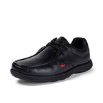 Kickers Men's Reasan Lace Up Leather School Shoes, Black, 8 UK