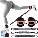 Ankle Resistance Bands with Cuffs, 3 Level Ankle Bands for Working Out, Resistance Bands for Butt and Legs, Glutes Workout Equipment for Kickbacks Hip Fitness Training, Exercise Bands for Women