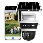 Camate Stellar Solar Duo 4MP+4MP 4g sim Based Pan & Tilt Full HD Zoom CCTV Camera, Outdoor Camera, Weatherproof, 2 Way Talk, Motion Detection, Long Nigth Vision, Supports SD Card Upto 256 GB