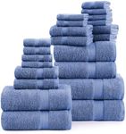 SNOWDROP Luxury Bath Towel Set - 24 Pc Bathroom Towel Set, Microfiber Quick Dry Bath Towels, 2 Bath Sheet, 4 Large Bath Towels, 6 Hand Towel, 8 Wash Cloths, 4 Fingertip Towels - Allure