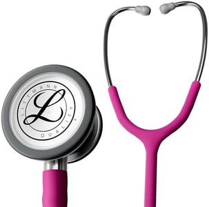3M Littmann Classic III Stethoscope, 5648C, 27" Raspberry Satin Finish Tube for Added Comfort, Flexibility and Cleanability, Stainless Steel Chestpiece, More Than 2X as Loud, Weighs Less