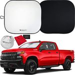 SHINEMATIX 2-Piece Windshield Sunshade - Foldable Car Front Window Sun Shades For Most Sedans SUV Truck - Best 210T Reflective Material Blocks 99% UV Rays and Keeps Your Vehicle Cool (Standard/Medium)