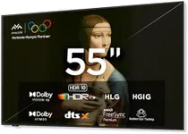 iFFALCON 55-Inch Class QLED 4K Smart TV, Ultra-Slim Picture Frame TV, 144Hz, HDR, Art Mode w/AI Art, Wide Color Gamut, Dolby Vision IQ, Dolby Atmos, Google Assistant Voice Remote(55F75, 2025 Model)