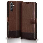 TheGiftKart Flip Back Cover Case for Samsung Galaxy A34 5G | Dual-Color Leather Finish | Inbuilt Stand & Pockets | Wallet Style Flip Back Case Cover for Samsung Galaxy A34 5G (Brown & Coffee)