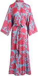 Aensso Long Soft Lightweight Silky Kimonos Robes for Women, Luxury Japanese Floral Womens Kimono Robe (Luxuriant Flowers)