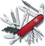 Victorinox Swiss Army Pocket Knife Cyber Tool L with 39 Functions, Red Transparent