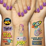 Throwback 90s Theme Temporary Tattoos (5 Pages) - Funny 1990's Theme Party Decoration, Favors & Supplies