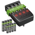 Venom Pro Charge Plug In Wall Battery Charger plus 4 x AA & 4 x AAA Rechargeable Batteries