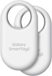 Samsung SmartTag2 (2023) Bluetooth + UWB, IP67 Water and Dust Resistant, Findable via App, 1.5 Year Battery Life (2-Pack) - White