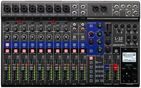 Zoom LiveTrak L-12 Digital Mixer & Multitrack Recorder, for Music, Podcasting, and More, 12-Input/ 14-Channel SD Recorder, 14-in/4-out USB Audio Interface, 5 Powered Headphone Outputs