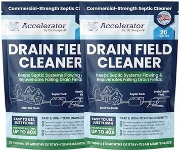 2-Pack Value BUNDLE of Drain Field Cleaner Tablets by Dr Pooper. Clears Septic Tanks and Drain Fields of Tough Clogs, Scum, Sludge AND Eliminates Odors FAST - Aerobic & Anaerobic Systems, Just Flush
