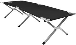 Charles Bentley Odyssey, Single, Folding, Portable, Camp Bed, For Travel, Heavy Duty, Lightweight, Waterproof, Tear Resistant, Easy Set Up, Carry Bag, Compact, Easy Assembly, Black (190x63x43cm)