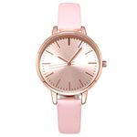 KIMOMT Women Watches Leather Band Luxury Quartz Waterproof Fashion Creative Wristwatch for Women Ladies Girls (Pink-Rose Gold)