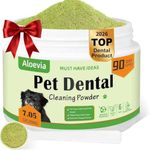 Aloevia Dog Dental Powder for Teeth 200g -Enzymatic Plaque & Tartar Remover, Teeth Cleaning Powder for Fresh Breath, 90 Day Supply for All Breeds