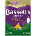 Bassetts Vitamins Man 50+ Multivitamins & Multiminerals Orange & Lime Flavour 30 Gummy Pastilles