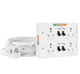 Bitcorp Extension Board 16A 20A 25A Muti Pin 4 Socket 4 Mcb (6000W) with Surge Protector Mcb 5 Meter Long Cable Cord for Heavy Duty Factory Industries Home Kitchen Office Outdoor Indoor Appliances