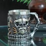 TIED RIBBONS Stainless Steel and Resin 3D Skeleton Skull Milk Coffee Beer Mug Beverage Drinking Cup (Multi) - Fathers Day Gift for Dad Father in Law