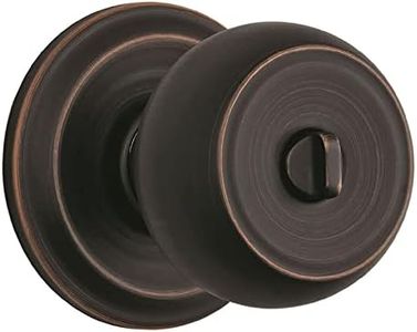 BRINKS - Stafford Privacy Locking Door Knob Set Bedrooms Bathrooms, Tuscan Bronze - Easy Lockset Modern Indoor Decor Hands-Free Bedroom Bath Door Knob