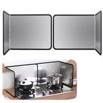 Wuciray Stove Splatter Guard for Cooking Cooker Splash Guard Foldable Kitchen Oil Splash Guard Splashback for Kitchen Oil Splatter Guard Hob Splash Guard for Frying Splatter Shield Guard 30cm (Silver)