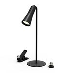 XECH Table Lamp for Study with Multiple Attachments Desk Lamps For Students 4 in 1 Rechargeable Desk Light with Powerful Neodymium Magnets & Adjustable Brightness Reading Lamp USB C Charging (Magneto) (Black)