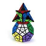 ROXENDA Speed Cube Set, Cube Bundle of Pyramid Dodecahedron Cube Set Smooth Puzzle Magic Cube Toy for Kids 2 Pack