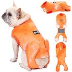 EMUST Dog Surgery Suit, Soft Dog Cone Alternative After Surgery with Hook & Loop Closure, Elastic Recovery Suit for Dogs for Small Medium Large Dogs, Orange S