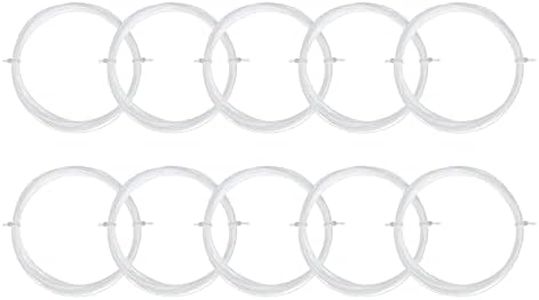 PATIKIL 10M Badminton Racket String, 10 Pack Durable Nylon Racquet Replacement Lines Thread Wire High Elastic for Badminton Training, White