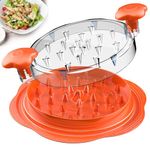 SURETIVIAN Chicken Shredder Large Chicken Breast Shredder Tool Twist with Brush&Fork, Visible Meat Shredder Machine, Anti-Slip Strip, Ergonomic Handle, BPA Free, Suitable for Pork Beef Chicken(Orange)