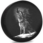 ITINSPACE Trailer Spare Tire Cover Wolf Howling RV Tire Covers for Trailer Tires Weatherproof Dust-Proof Universal for Trailer CRV SUV Camp Travel Trailer 16 Inch