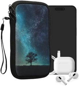 kwmobile Housse de Protection pour Smartphone L - 6,5" - Sacoche de Protection pour Téléphone Portable en Néoprène Arbre Cosmique Bleu-Gris-Noir