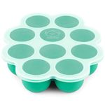 Silicone Baby Food Freezer Tray with Clip-on Lid - 60 ml x 10 Pods Baby Food Silicone Freezer Molds, Breast Milk Freezer Tray, Dishwasher, Microwave, BPA-Free Baby Food Storage Tray (Alpine Green)