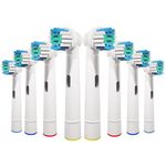 8 Pcs Replacement Toothbrush Heads Compatible with Oral B Braun Cross Clean, Professional Electric Toothbrush Brush Heads Refills for Oral Action Pro 500/750/1000/1500/3000/3757/5000/7000/7500/8000