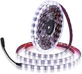 ALITOVE 16.4ft 5050 SMD Black PCB Cool White LED Flexible Strip Ribbon Light 5M 300 LEDs Waterproof IP65 DC 12V for Home Garden Commercial Area Lighting