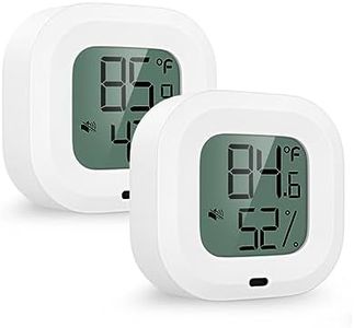 LOFICOPER Mini Wireless Temperature Humidity Sensor, Bluetooth Smart Thermometer and Hygrometer, Indoor Outdoor Temperature Monitor with Alarm, Data Storage, for Bedroom, Office, Greenhouse, 2 PCS
