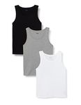 BOSS Mens Tank Top 3P Classic Three-pack of cotton underwear vests with embroidered logos