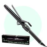 MINT Extra long Curling Iron 1 Inch for Easy Long-Lasting Curls | Professional Hair Curler/Waver for Beach Waves, Curls and Volume | Ionic Ceramic Tourmaline Barrel | Auto Shut Off Dual Voltage