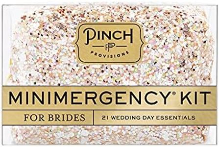 Pinch Provisions Minimergency Kit for Brides, Pink Diamond, includes 21 Must-Have Emergency Essential Items for Your Big Wedding Day, Compact, Multi-Functional Zipper Pouch, Perfect Survival Kit Gift