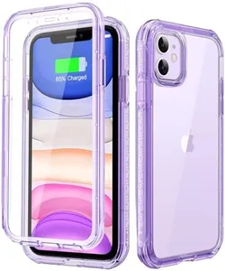 Lifedance for iPhone 11 Case, Full-Body Rugged Protective Case with Built-in Screen Protector, 10 FT Military Grade Drop Protection Heavy Duty Shockproof Phone Case for iPhone 11, Clear Purple