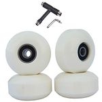 FREEDARE Skateboard Wheels with Bearings 52mm Wheels Skateboard Tool All-in-one T Tool Set(White)