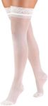 Truform Sheer Compression Stockings, 15-20 mmHg, Women's Thigh High Length, 20 Denier, White, Large