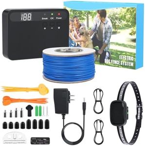 ZZWD Electric Wired Dog Fence System for 1 Pet – Includes 1 Waterproof Receiver Collar – In-Ground/Above-Ground Wired Pet Containment System