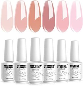 Vishine Gel Nail Polish kit Soak Off Nail Gel Trendy Jelly Nude Pink Transparent Colors Sheer Color Kit for Home Pro Nail Salon Nail Art Manicure Set 8ml