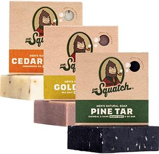 Dr. Squatch Men's Soap Variety Pack – Manly Scent Bar Soaps: Pine Tar, Cedar Citrus, Gold Moss – Handmade with Organic Oils in USA (3 Bars)