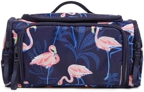 Vera Bradley Women's Ripstop Large Travel Cosmetic Makeup Organizer Bag, Flamingo Party, One Size