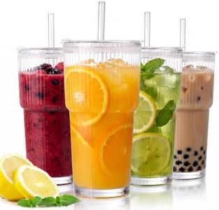 Salpae Glass Cups with Lids and Straws – 20oz Glass Tumbler with Straw and Lid, Reusable Iced Coffee Cup, Smoothie & Tea Glass, Ideal for Home, Office, Travel, 4 Pack